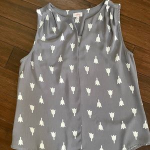 Pixley gray and white blouse